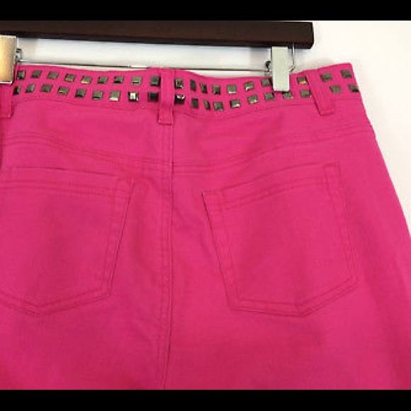 5 pocket Pink stretch Jeans SZ 12 Studs NEW - Picture 4 of 7